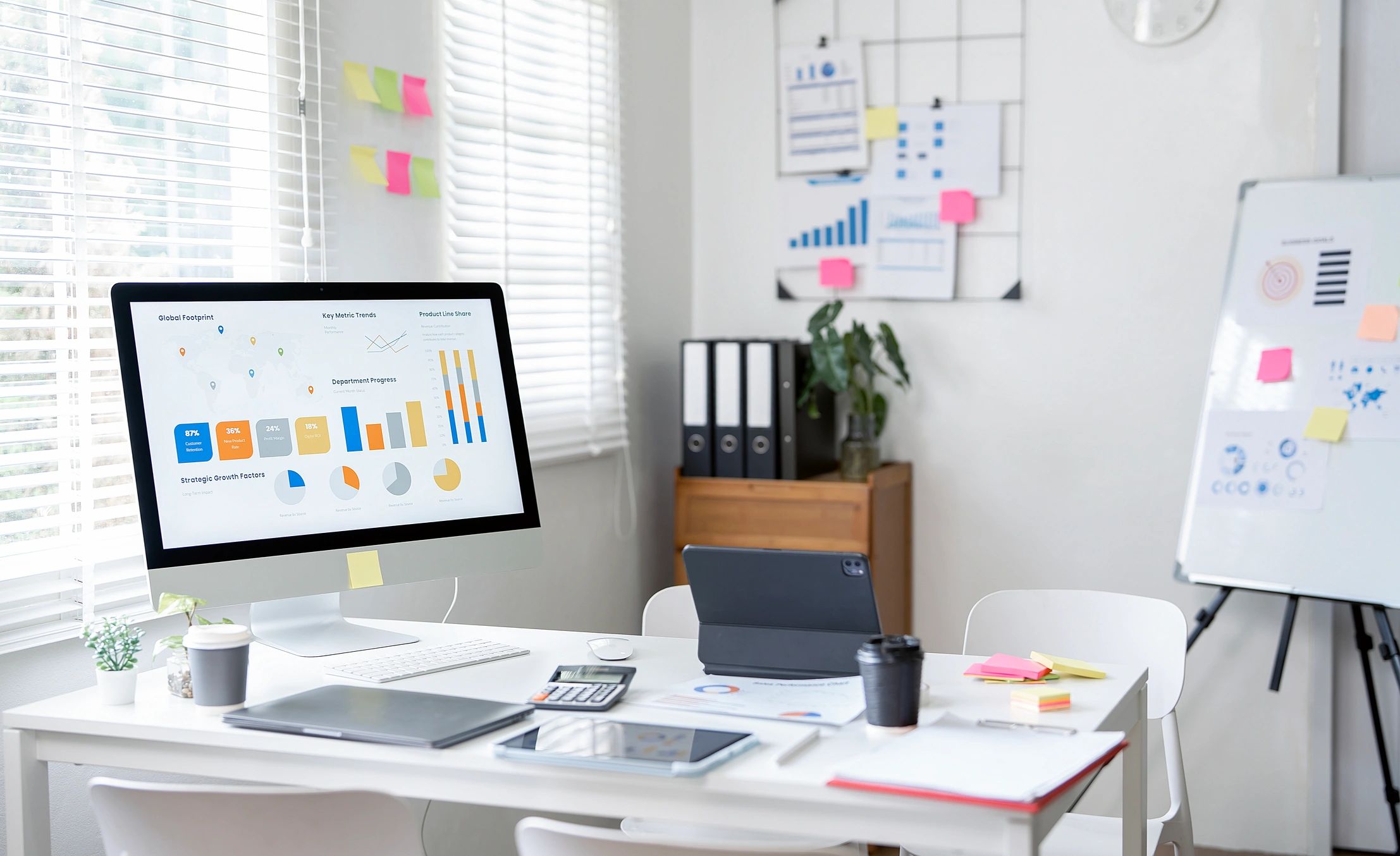 Modern office workstation representing bookkeeping software support