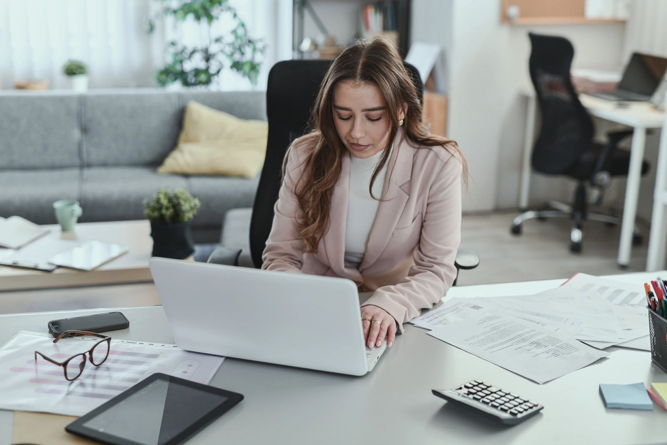 Professional working on a laptop