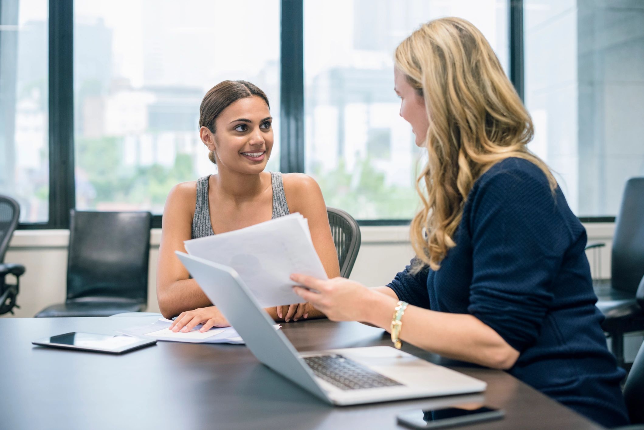 Bookkeeping consultation in a modern office
